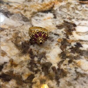 14k Gold and Natural rubbies ring